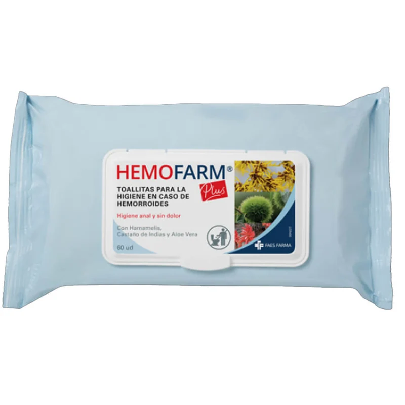 Hemofarm Plus Toallitas 60 Unidades Tapa Dura