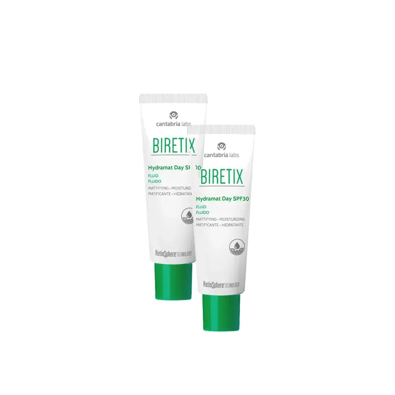 BIRETIX Hydramat Day SPF 30 Fluido Pack 2 x 50 ml