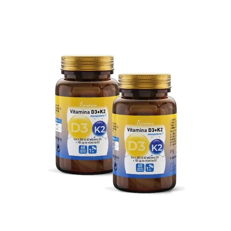 Plameca Vitamina D3 + K2, 60 Cápsulas, pack 2