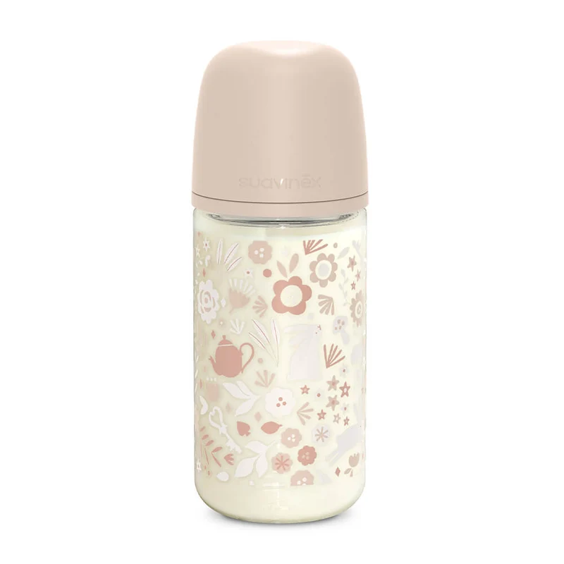 Suavinex Biberón Silicona Sxpro Vidrio Premium Rosa T.M 240 ml 170185