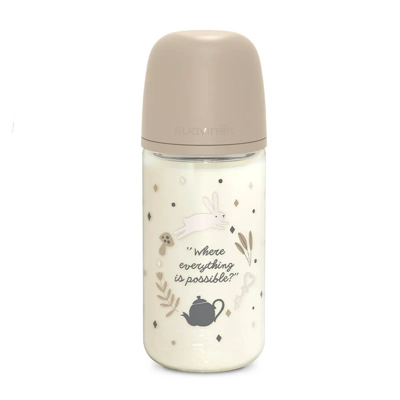 Suavinex Biberón Silicona Sxpro Vidrio Premium Beige T.M 240 ml 170185