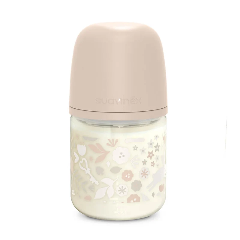 Suavinex Biberón Silicona Sxpro Vidrio Premium Rosa T.S 120 ml 170184