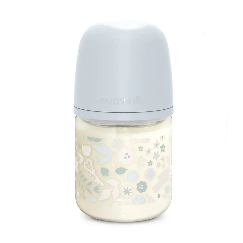 Suavinex Biberón Silicona Sxpro Vidrio Premium Azul T.S 120 ml 170184