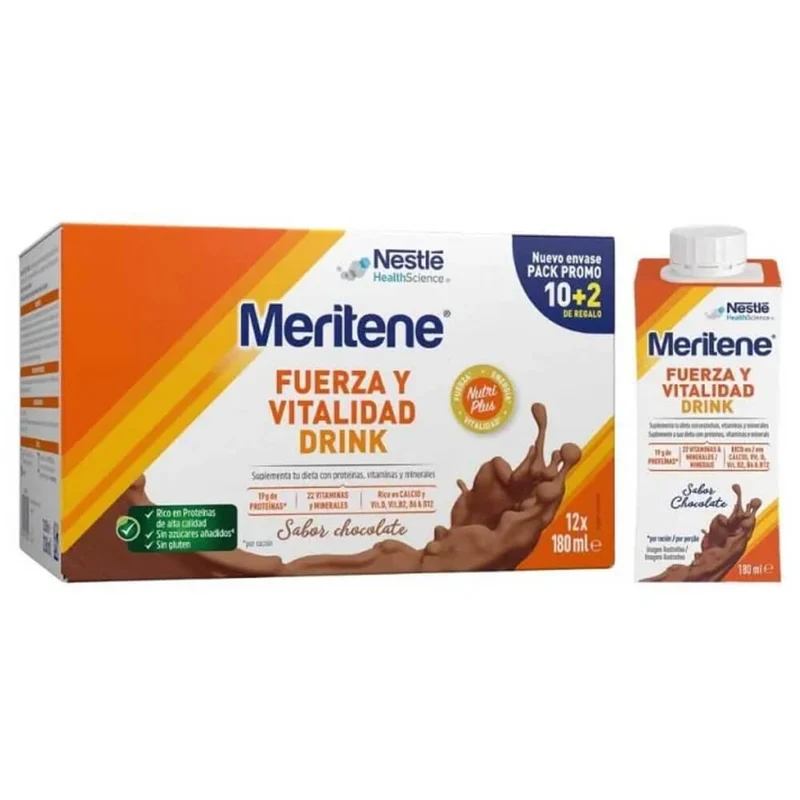 Meritene Drink Fuerza Y Vitalidad Chocolate 10+2