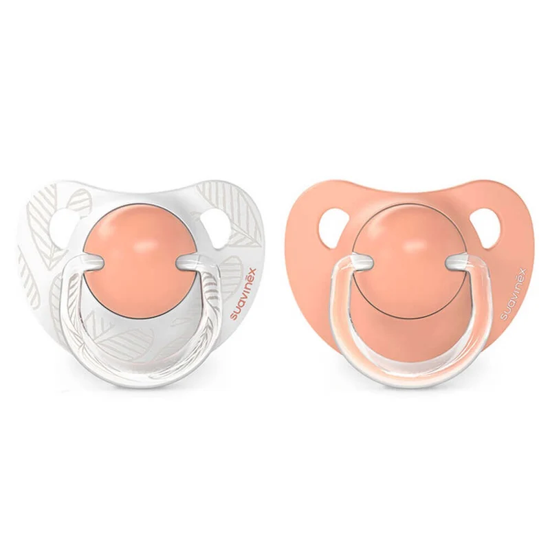 Suavinex Chupete Silicona Sxpro Anatomico Clasico Blanco-Coral 6-18M 2 Unidades 198557