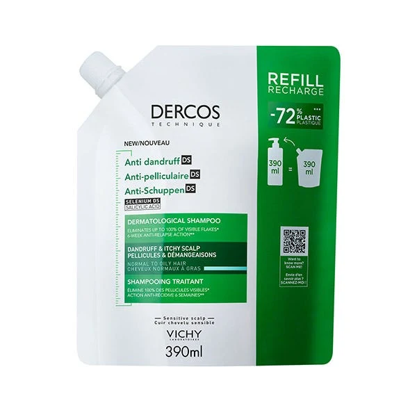 Vichy Dercos Champú Anticaspa Ds Cabello Normal-Graso Recarga 390 ml