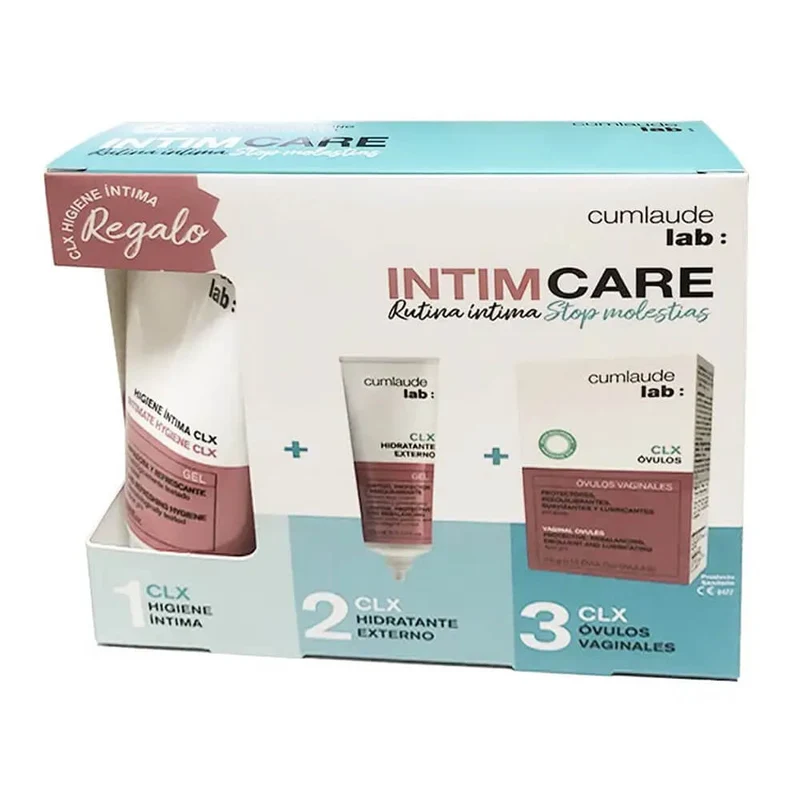 Cumlaude Intimcare clx higiene intima 100 ml + Hidratante Externo Gel 30 ml + Clx Óvulos Pack