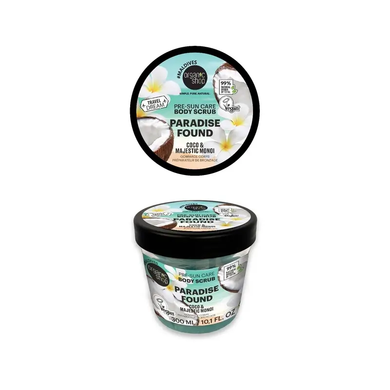 Organic Shop exfoliante corporal pre-sol coco & monoi, 300 ml