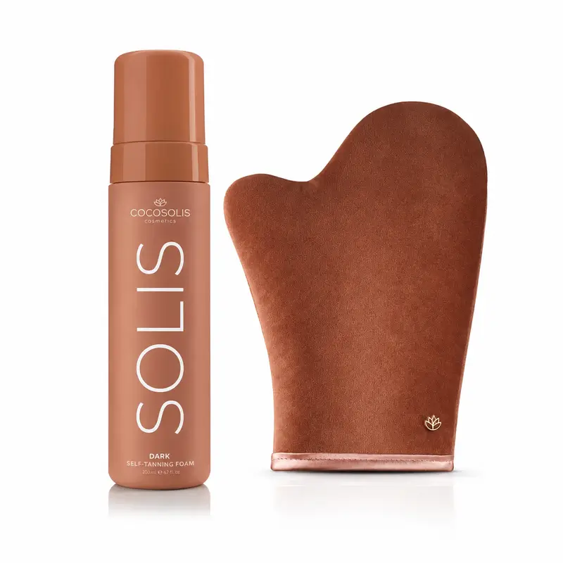 Cocosolis Solis Dark Self-Tanning Foam 200 ml + Premium Self-Tanning Mitt, 1 unidad
