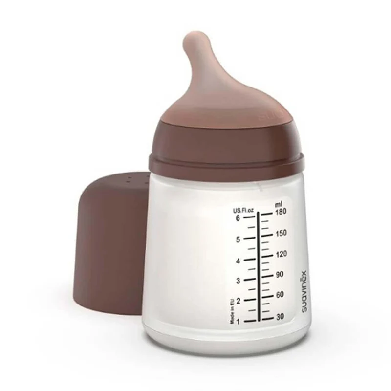Suavinex Biberón Silicona Zero Flujo S 180 ml Caramel Deep