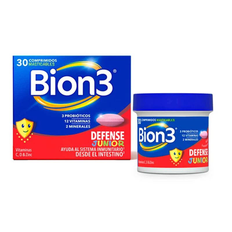 Bion3 Defense Junior 30 Comprimidos Masticables Frambuesa