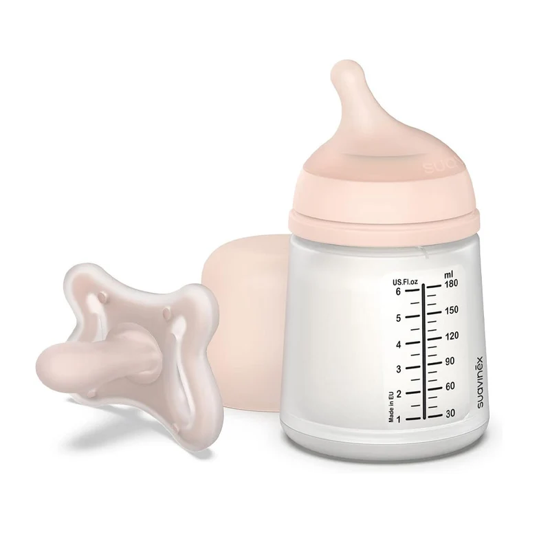 Suavinex Set De Inicio Zero Chupete -2-2 M + Biberón 180 ml Pack Almond Medium