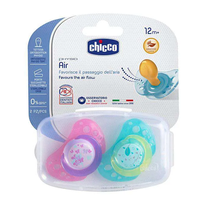 Chicco Chupete Caucho Physio Air Rosa +12M 2 Unidades