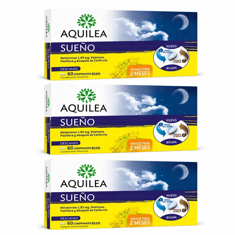 Aquilea Sueño, 60 Comprimidos Bicapa , pack 3