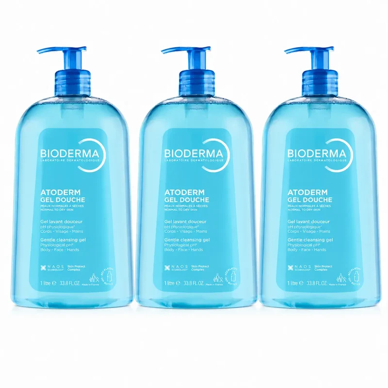 Bioderma Atoderm Gel De Ducha 1 Litro , pack 3