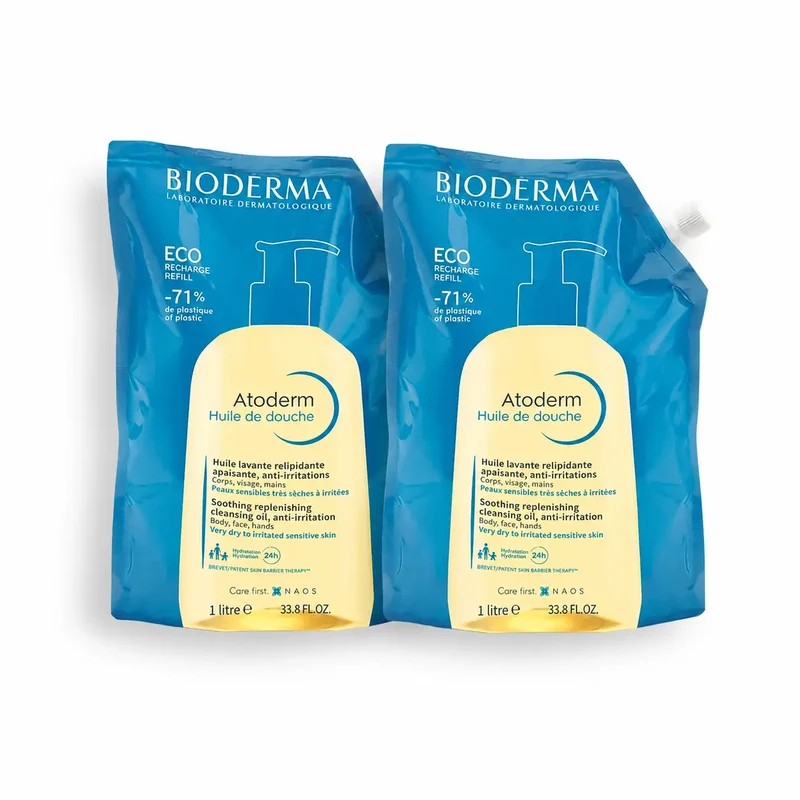 Bioderma Atoderm Aceite De Ducha Eco-Refill, 1 L , pack 2