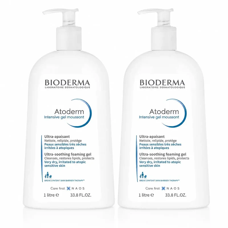 Bioderma Atoderm Intensive Gel Moussant Piel Seca 1 Litro , pack 2