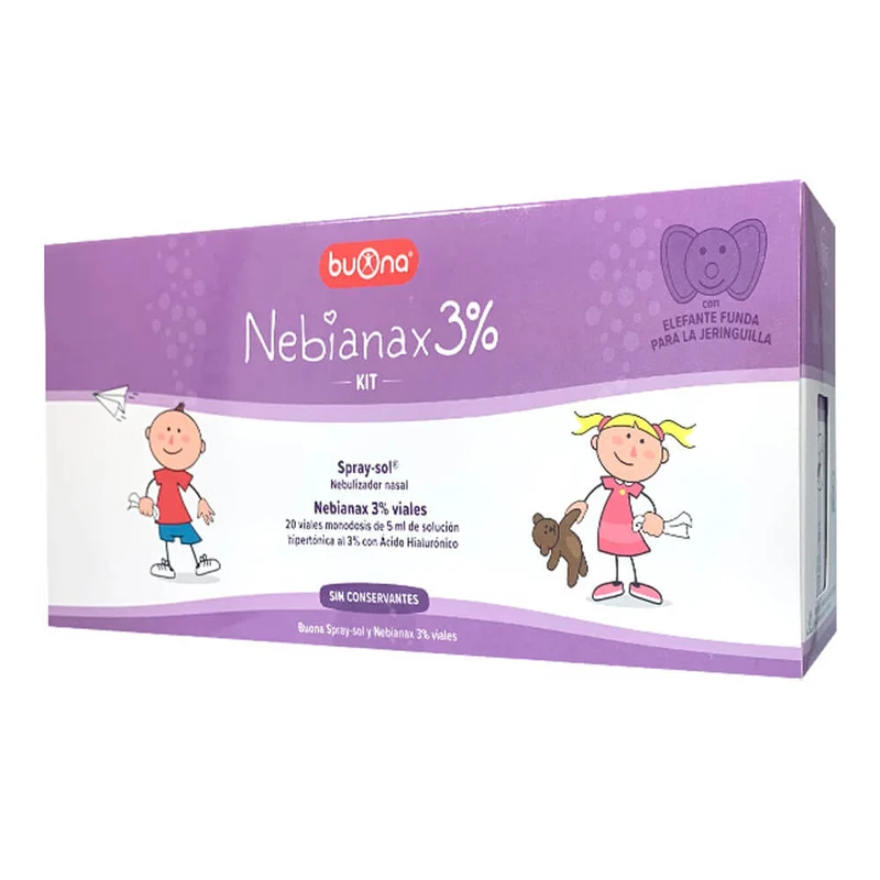 Nebianax 3% Kit 20 Viales De 5 ml + Spray-Sol Nebulización