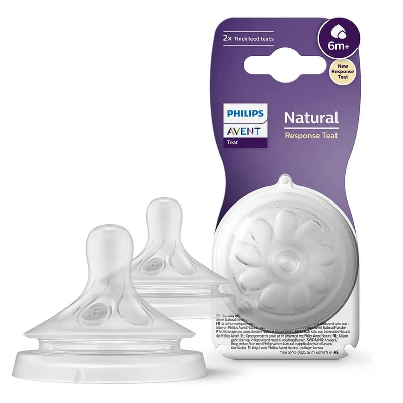 Philips Avent Tetina Natural T-6 Líquidos Espesos 6M 2 Unidades