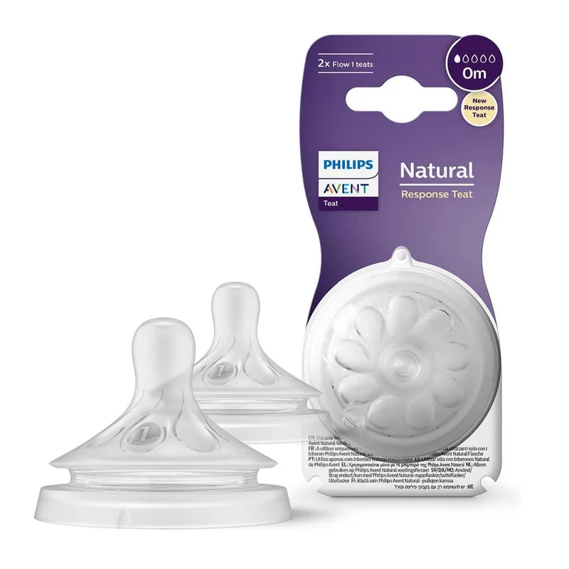 Philips Avent Tetina Natural Response T-2 Flujo Lento +0M 2 Unidades