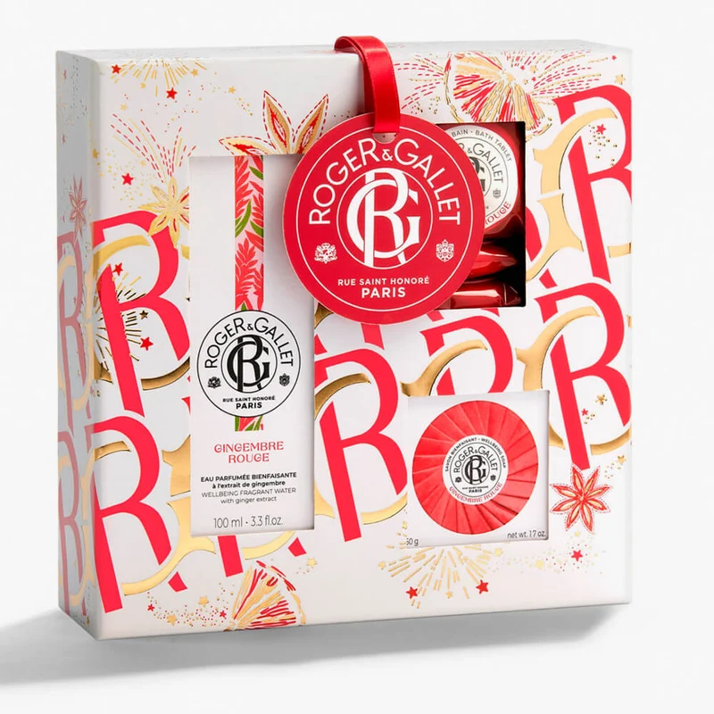 Roger & Gallet Gingembre Rouge Colonia 100ml + Jabón 50G + 3 Bomba Baño 25G Pack