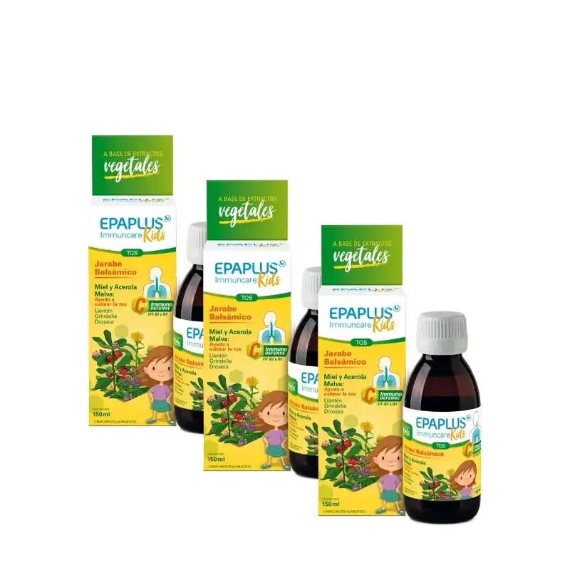 Epaplus Immuncare Tos Jarabe Kids Frambuesa 150 ml, Pack 3