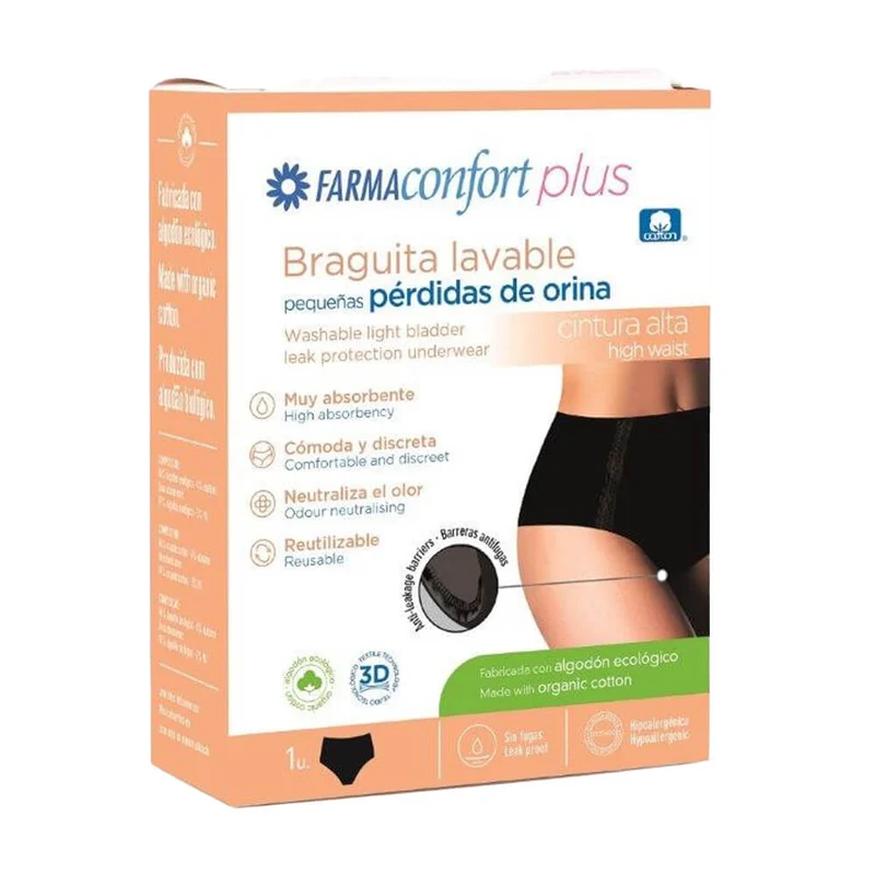 Farmaconfort Plus Braguita Cintura Alta Pequeñas Perdidas De Orina Talla L