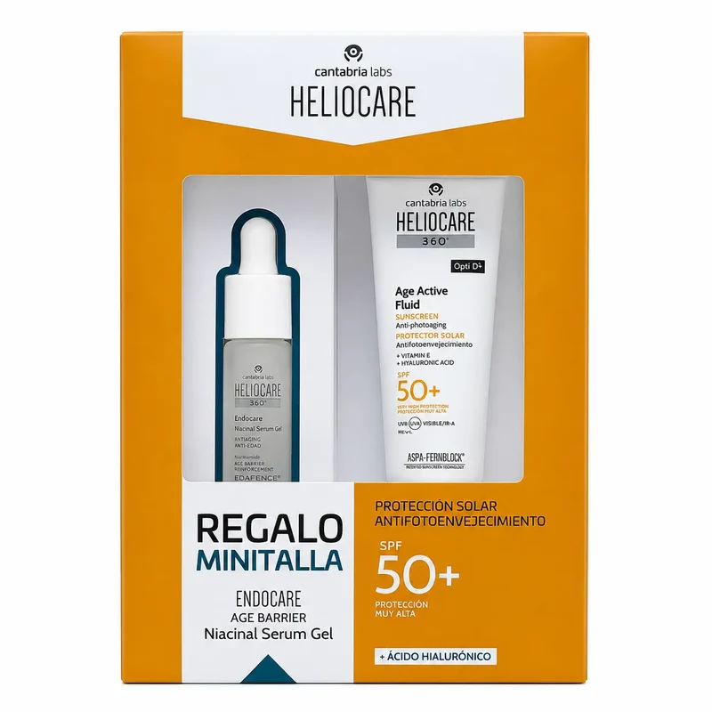 Heliocare Pack Helio 360 Age Active Fluid 50Ml+ Minitalla Age Barrier 10 Ml