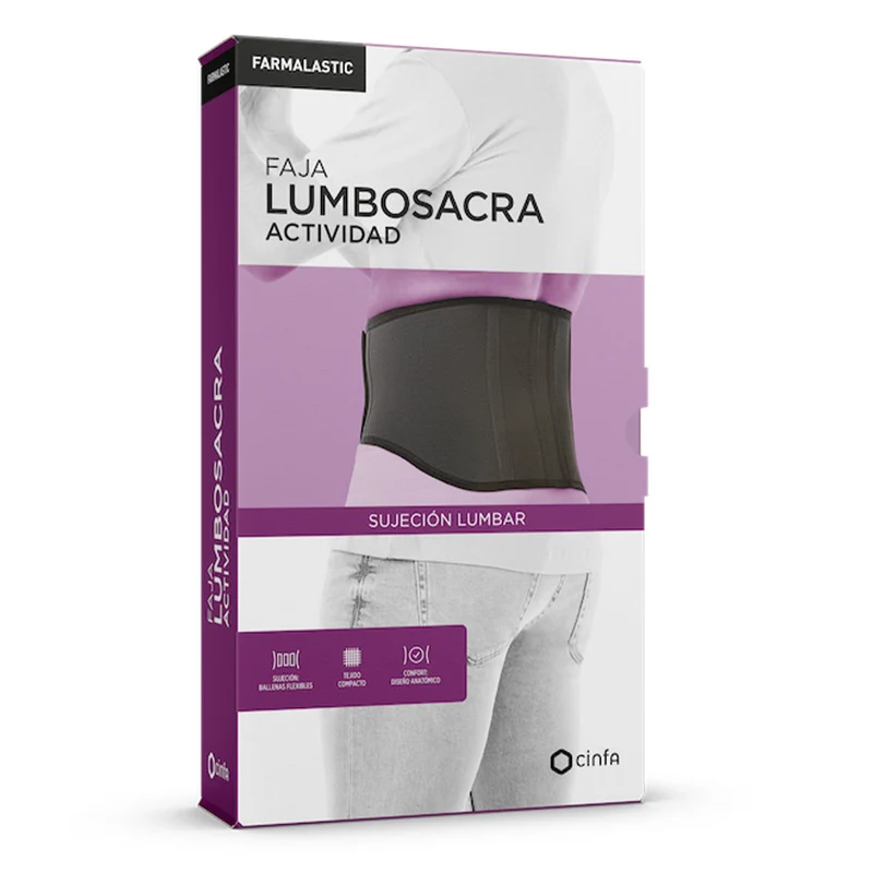 Farmalastic Faja Lumbo Sacra Actividad Talla Grande Negro