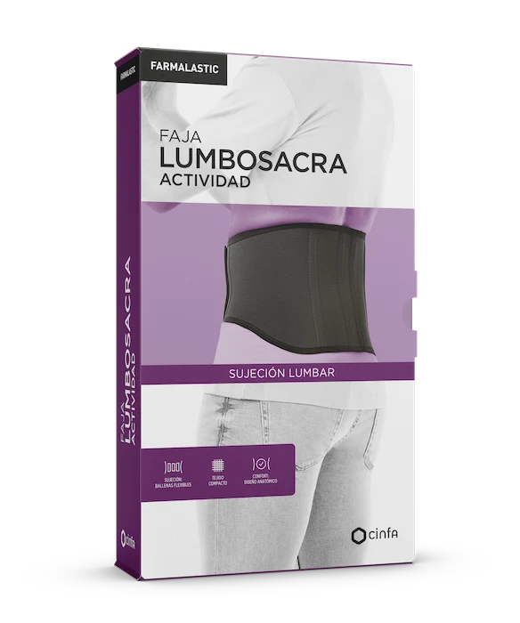 Farmalastic Faja Lumbo Sacra Actividad Talla mediana Negro