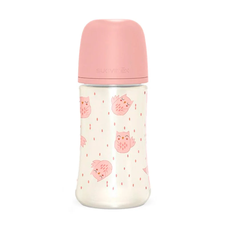 Suavinex Biberón Silicona Sxpro Premium T.M Rosa Buhitos 270 ml 162102