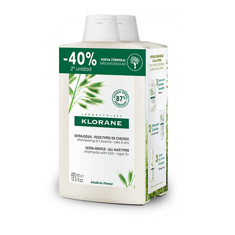 Klorane Avena Champú 400Ml Duplo