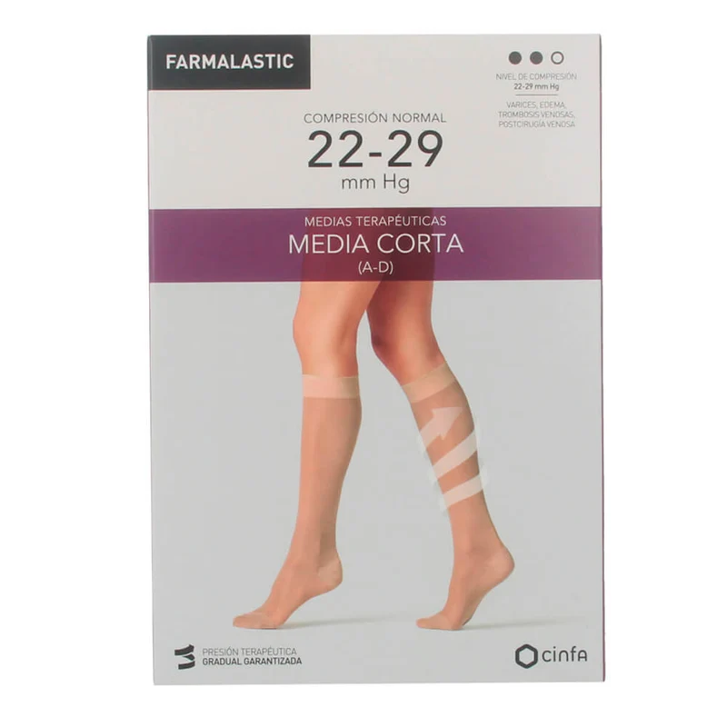 Farmalastic Media Corta Normal Negra Talla Mediana