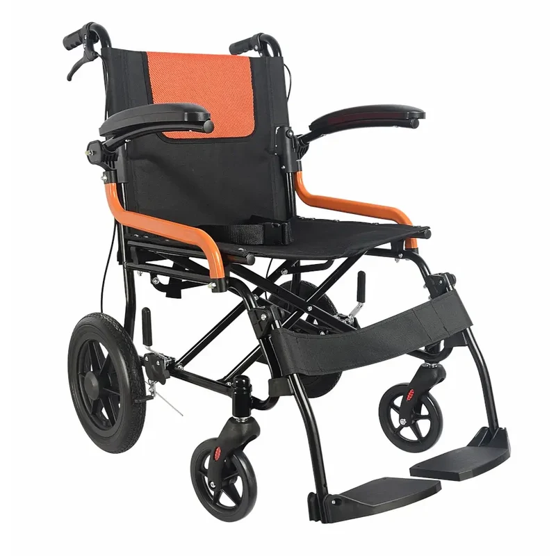 silla de ruedas de transporte, brazos abatibles, 46 cm