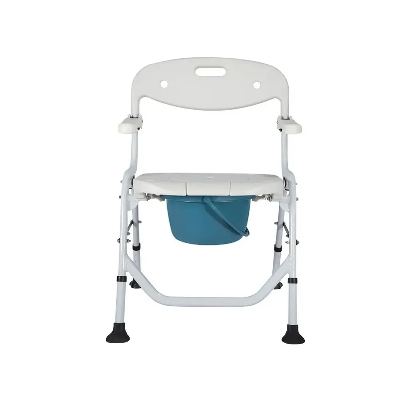 silla de ducha plegable con inodoro y brazos abatibles