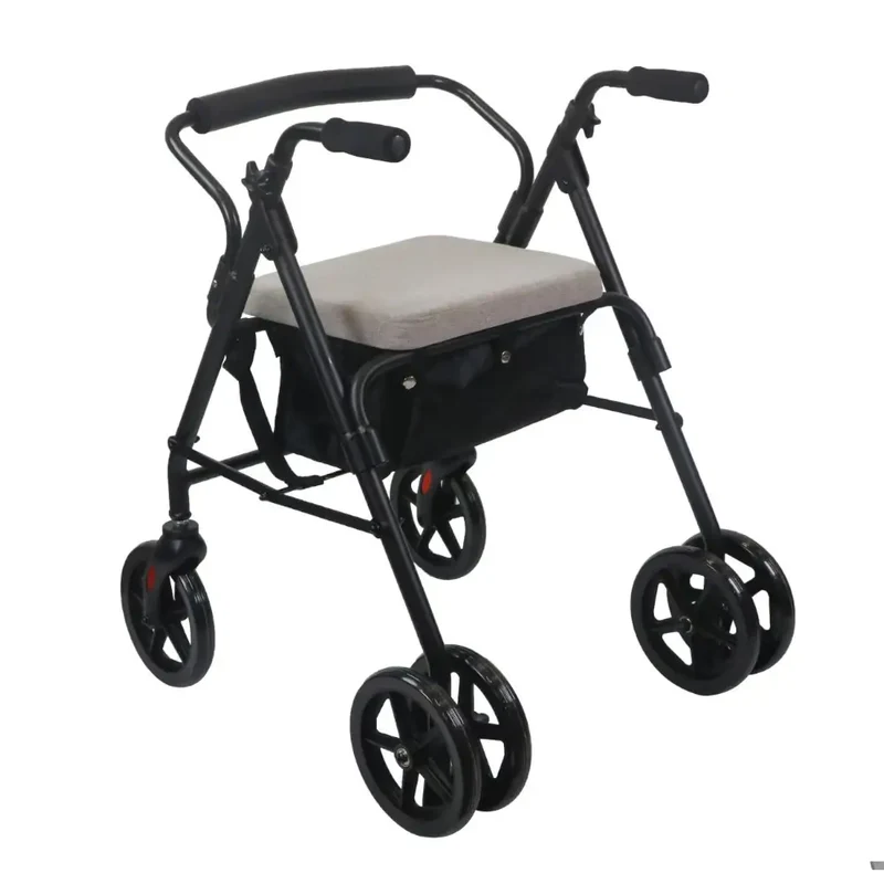 rollator alum. frenos por presion, 200 mm (negro)