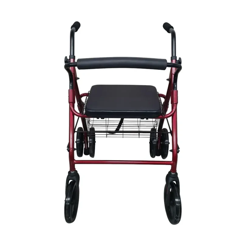 rollator alum. frenos por presion, 200 mm (rojo)