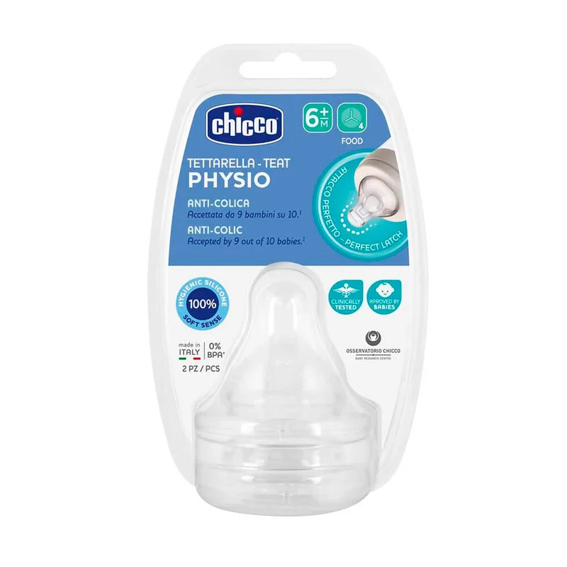 Chicco Tetina Silicona Physio Flujo Papilla 6M+
