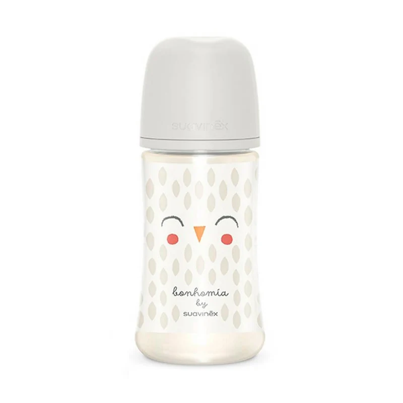 Suavinex Biberón Silicona Sxpro Premium T.M Beige Búho 270 ml 162102