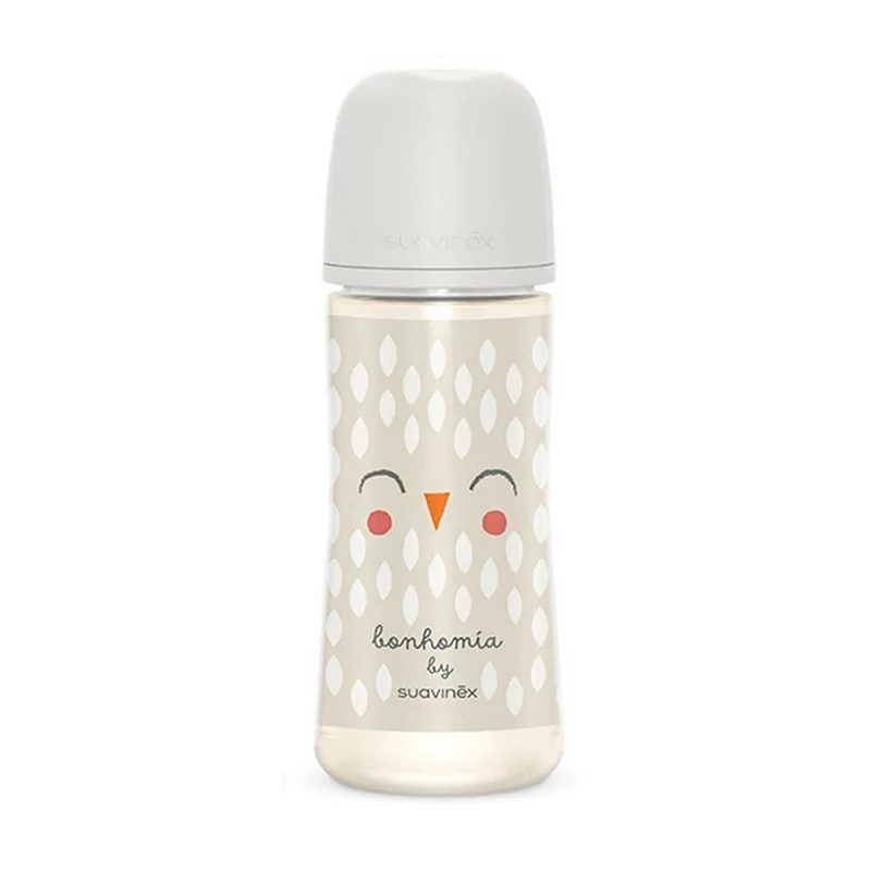 Suavinex Biberón Silicona Sxpro Premium T.L Beige Búho 360 ml 173346