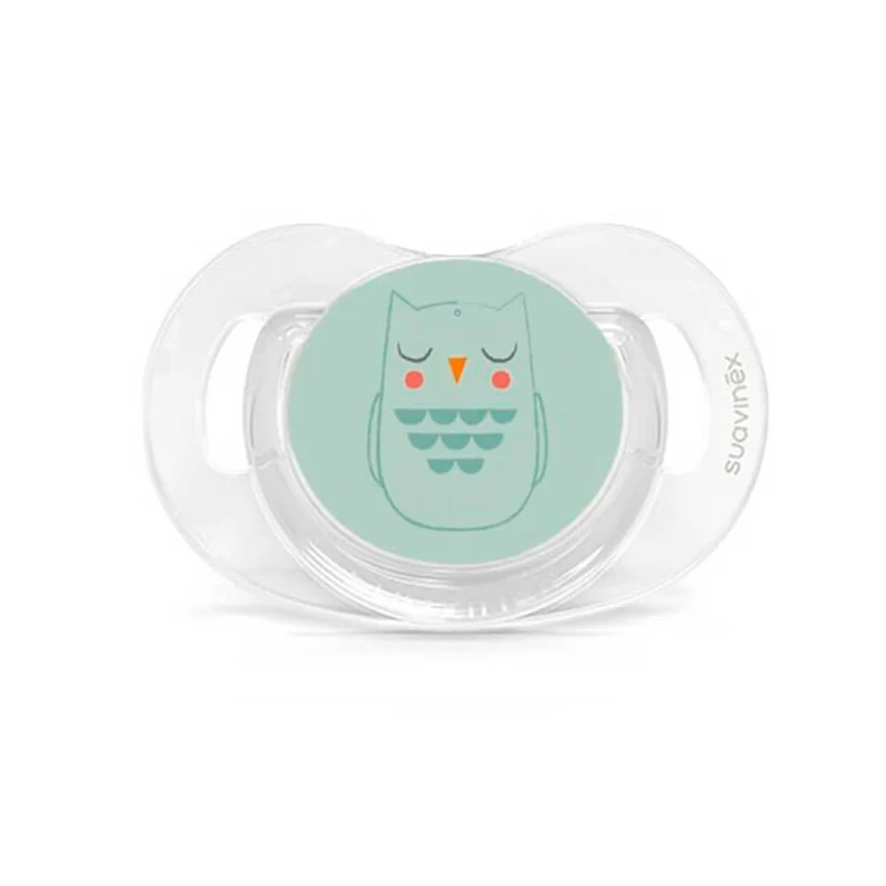 Suavinex Chupete Silicona Sxpro Fisiológico Premium Couture Verde Búho 0-6M 1 Unidad 162097