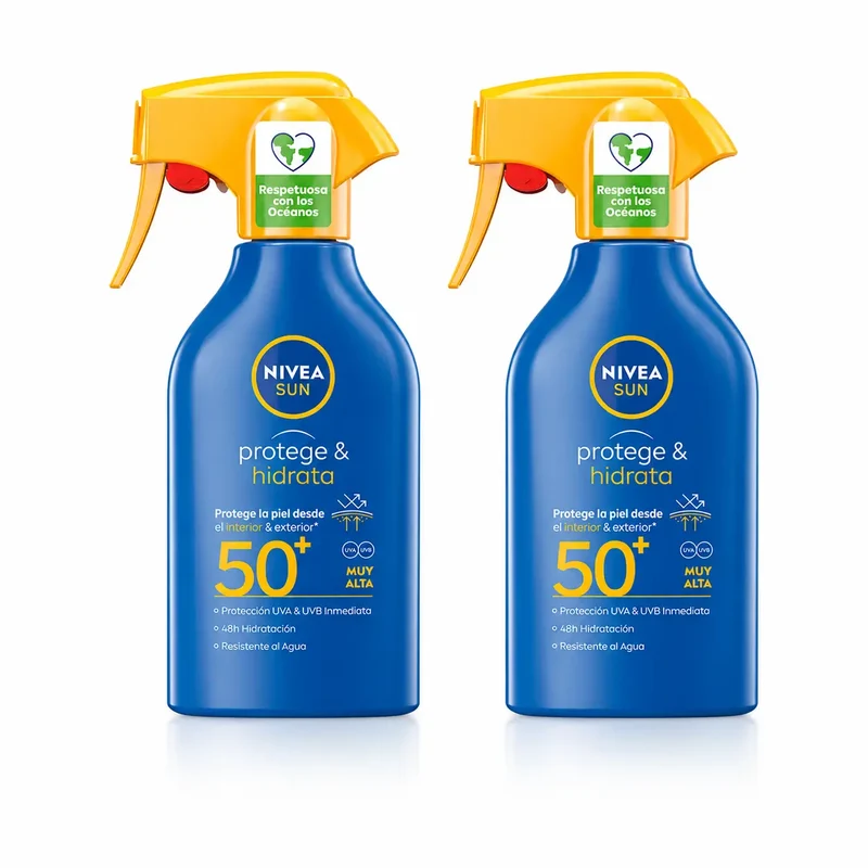 NIVEA Sun Protege & Hidrata SPF50+ Spray Solar, 270 ml, pack 2