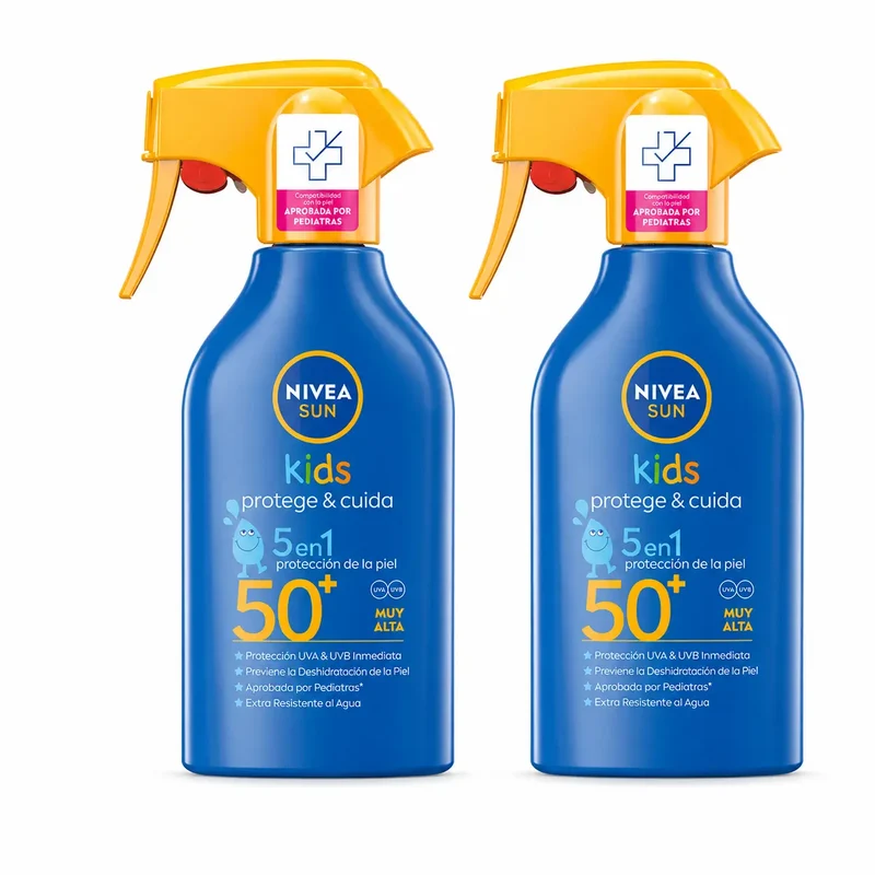 NIVEA Sun SPF50+ Protege & Hidrata Leche Solar Hidratante, 400 ml, pack 2