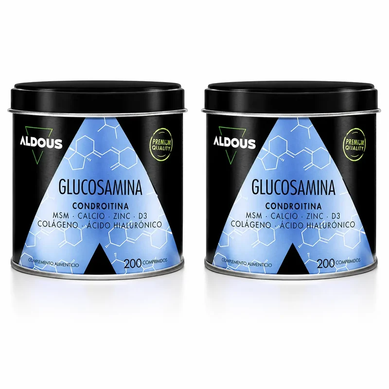 Aldous Bio Glucosamina, Condroitina, Msm, Colágeno, Ácido Hialurónico, Zinc, Calcio Y Vitamina D3 , 200 Comprimidos , pack 2