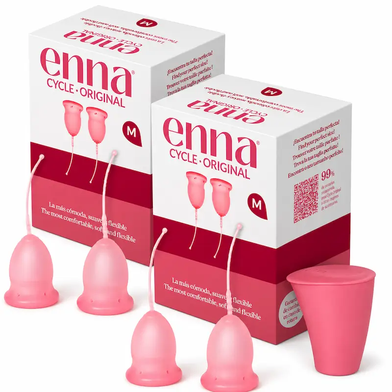 Enna Cycle Original Copa Menstrual Sin Aplicador, Talla M, Pack 2 Uds