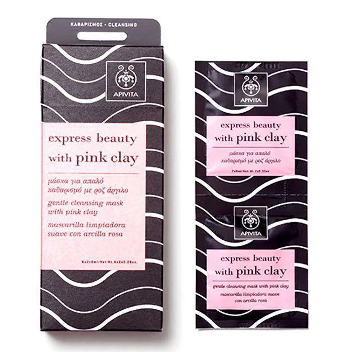 Apivita Express Mascarilla Limpieza Arcilla Rosa