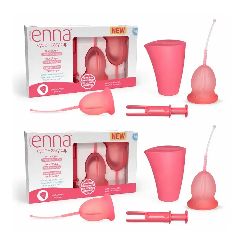 Enna Cycle Easy Talla M - 2 Copas + Caja Esterilizadora + Aplicador Pack 2 Uds 4 Copas