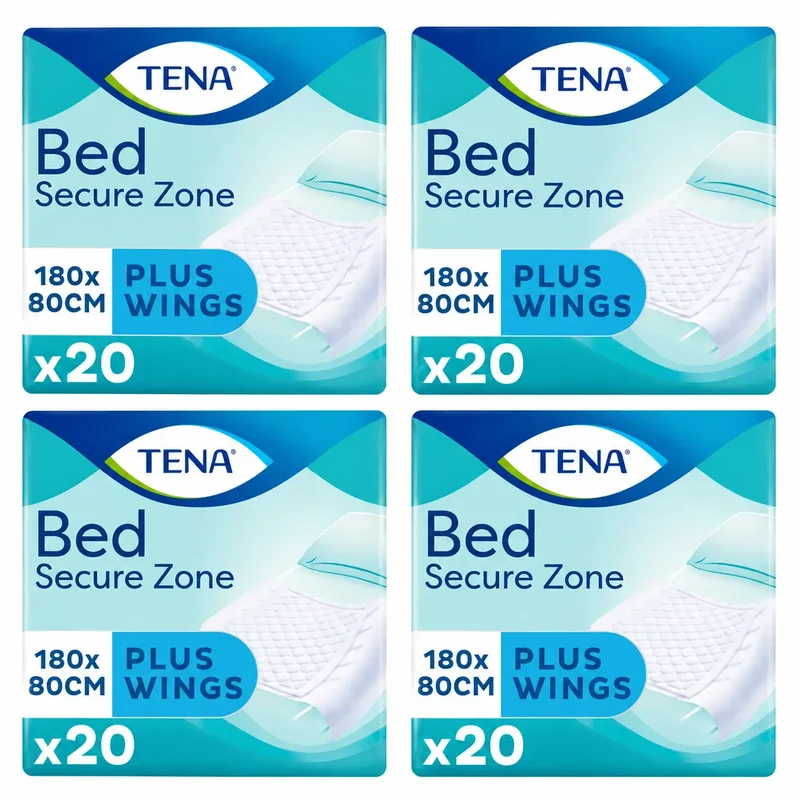 Tena Protector De Cama Bed Plus 80 X 180, 20 Unidades , pack 4
