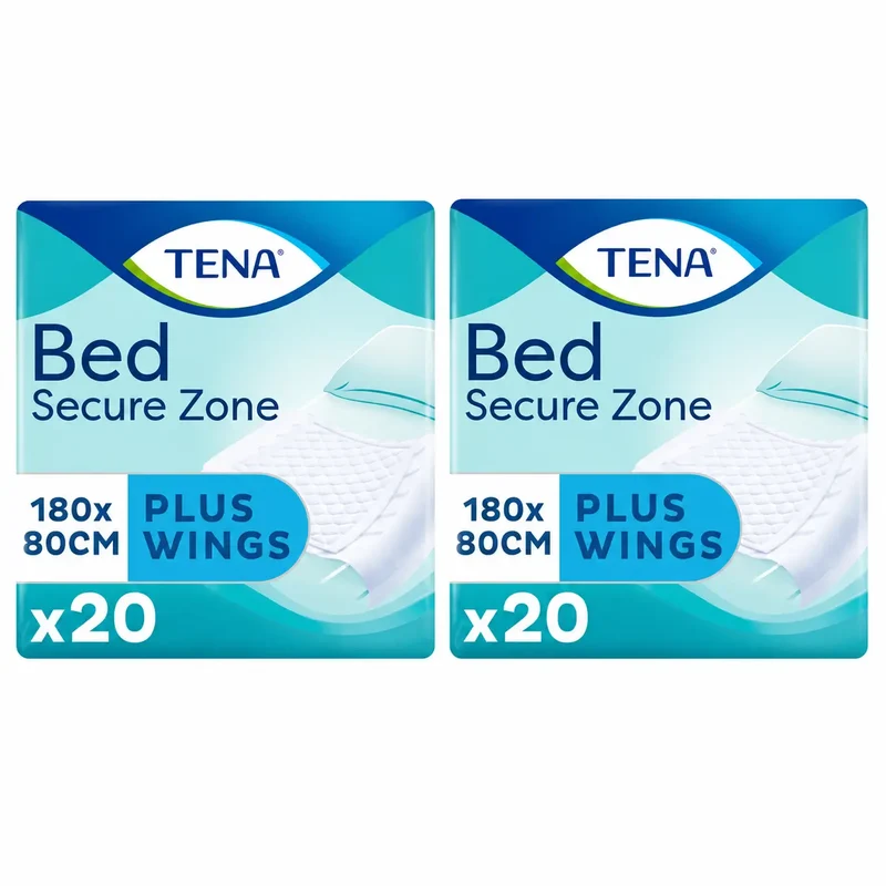 Tena Protector De Cama Bed Plus 80 X 180, 20 Unidades , pack 2
