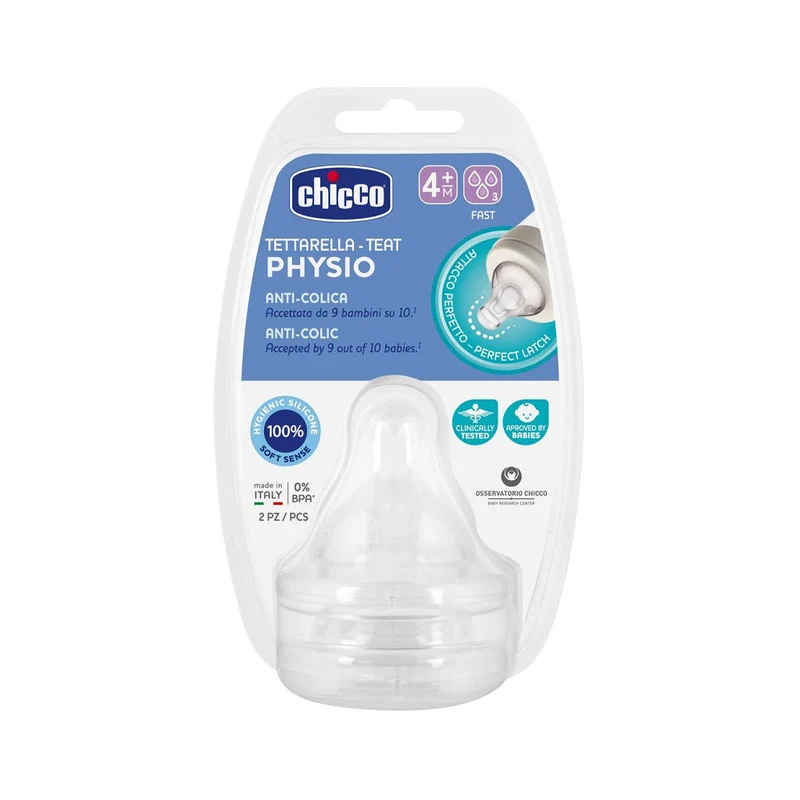 Chicco Tetina Silicona Physio Flujo Rápido 4M+
